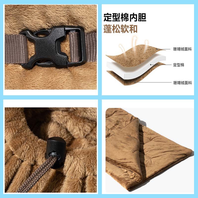 Thickened sleeping bag for outdoor camping, winter thickened for warmth and cold protection, adult spliced envelope-style coral fleece pic 6