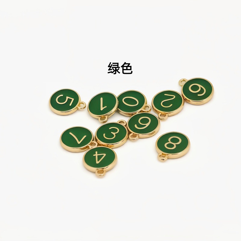 DIY饰品配件   合金双面滴油多色数字字母配套吊坠 手链项链挂饰详情13