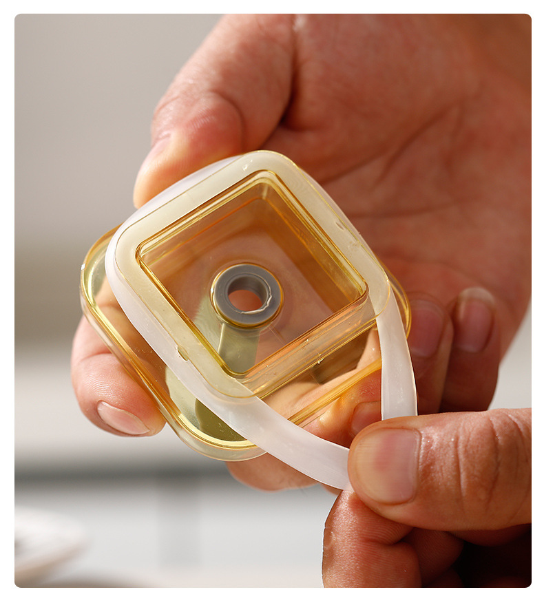 Simple water cup, square glass with straw, high-temperature resistant office and household transparent handle cup, milk cup pic 16