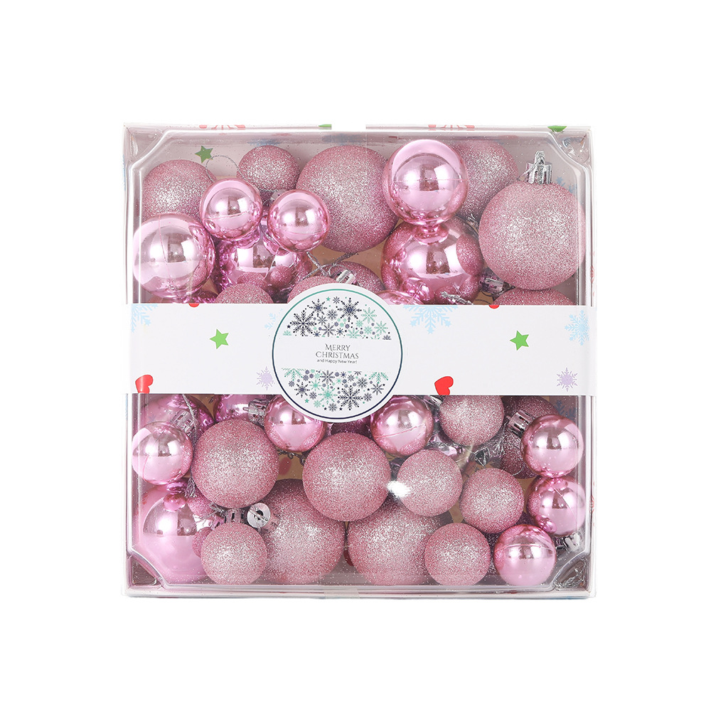 En stock al por mayor bola de navidad caja de regalo set árbol de navidad decoración colgante galvanoplastia brillante bola de polvo de brillo juego de decoraciones de fiesta pic 2