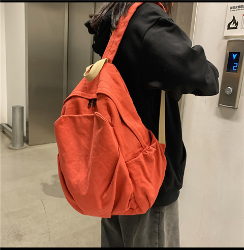 书包女ins风复古森系帆布双肩包日系原宿高中大学生简约百搭背包详情26