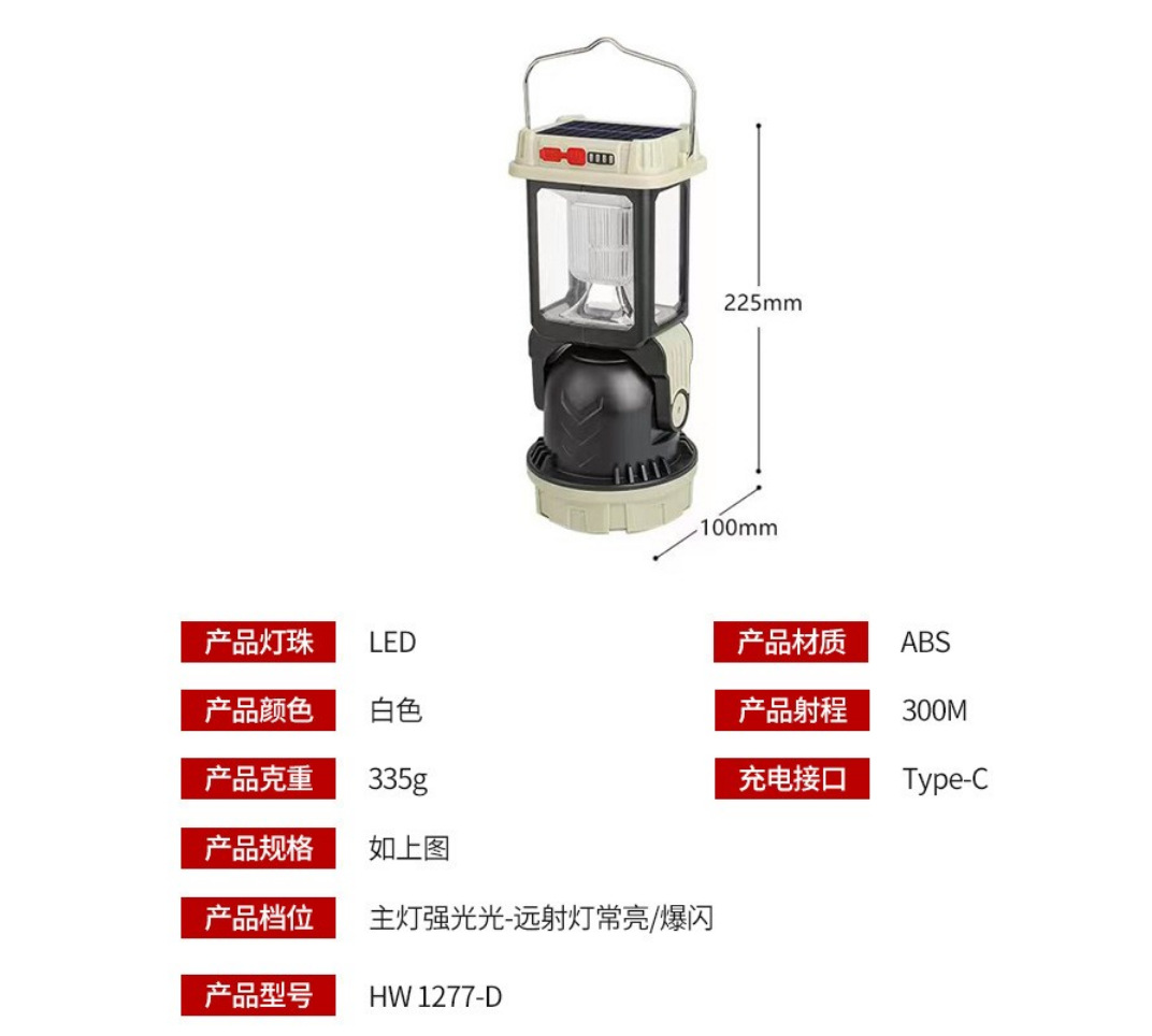 Cross-border solar LED high-intensity portable lamp, outdoor multi-functional tungsten filament ambient light, household table lamp, flashlight pic 9