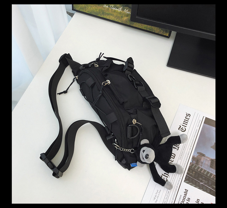 斜挎包潮牌男士百搭休闲胸包工装简约ins腰包日系情侣单肩斜挎包详情36