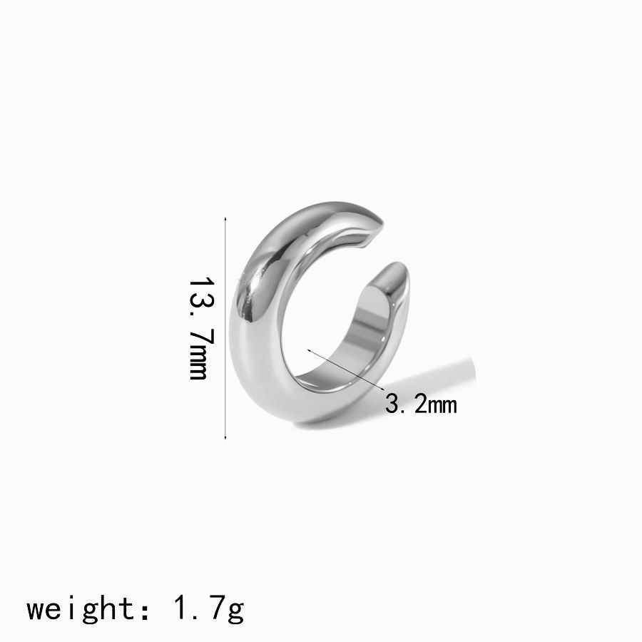 New cross-border Ins-style internet-famous titanium steel ear bone clips, no ear holes, versatile and high-end, 18K gold stainless steel ear clips pic 17