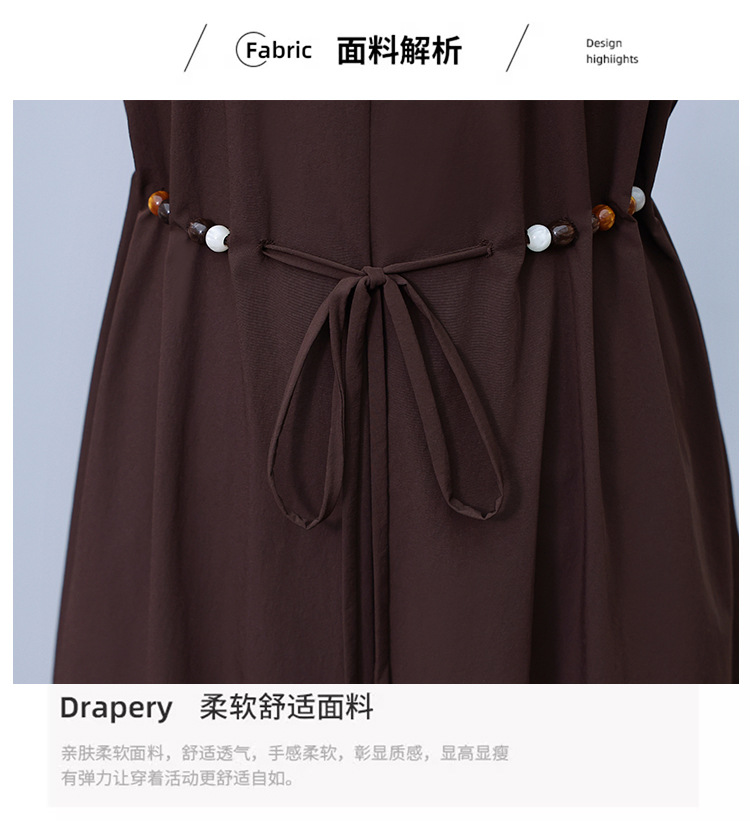 爆款高端欧版宽松法式连衣裙2025夏季新款气质收腰显瘦中长款裙子详情12