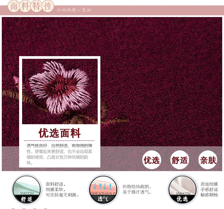 中年妈妈装圆领绣花开衫中老年女装扣子针织衫上衣奶奶装秋季新款详情4