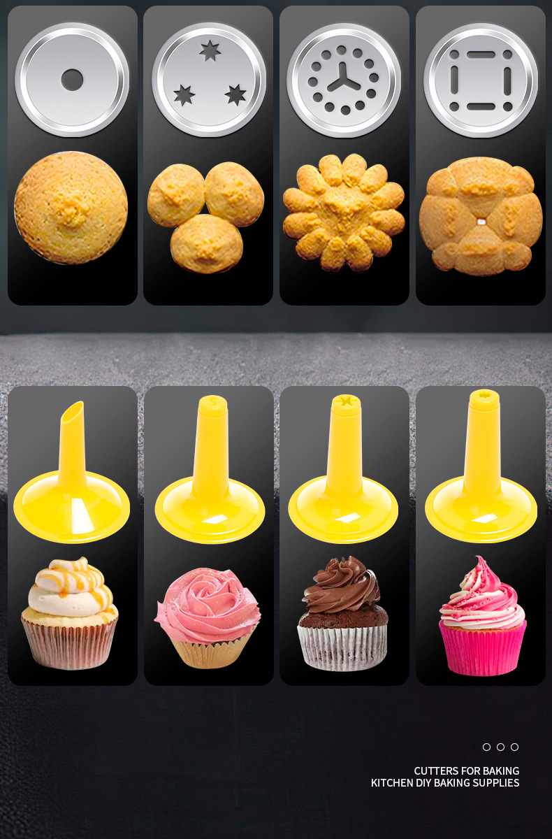 Cookie mold gun, baking tool, aluminum alloy piping nozzle, 20 pieces of sheet, bean melting and flower squeezing bag set, baking pic 9