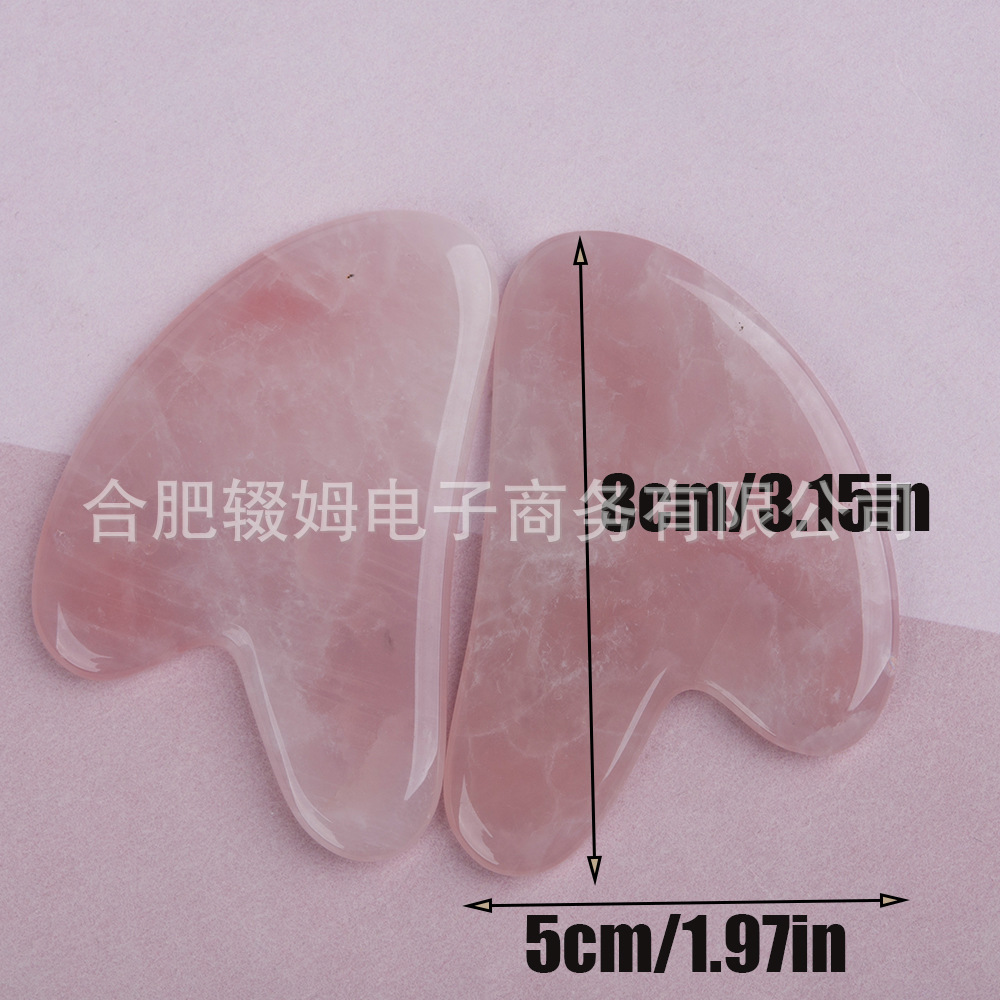 粉晶玉石厂家刮痧板粉水晶绿东陵面部脸部美容刮痧颈椎腿部全身详情1