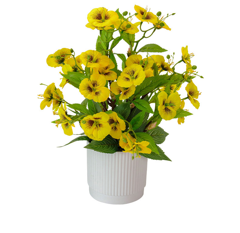 Artificial flowers such as pansies, butterfly flowers and cat face flowers are beautiful and easy to maintain for home living room desktop decoration pic 14