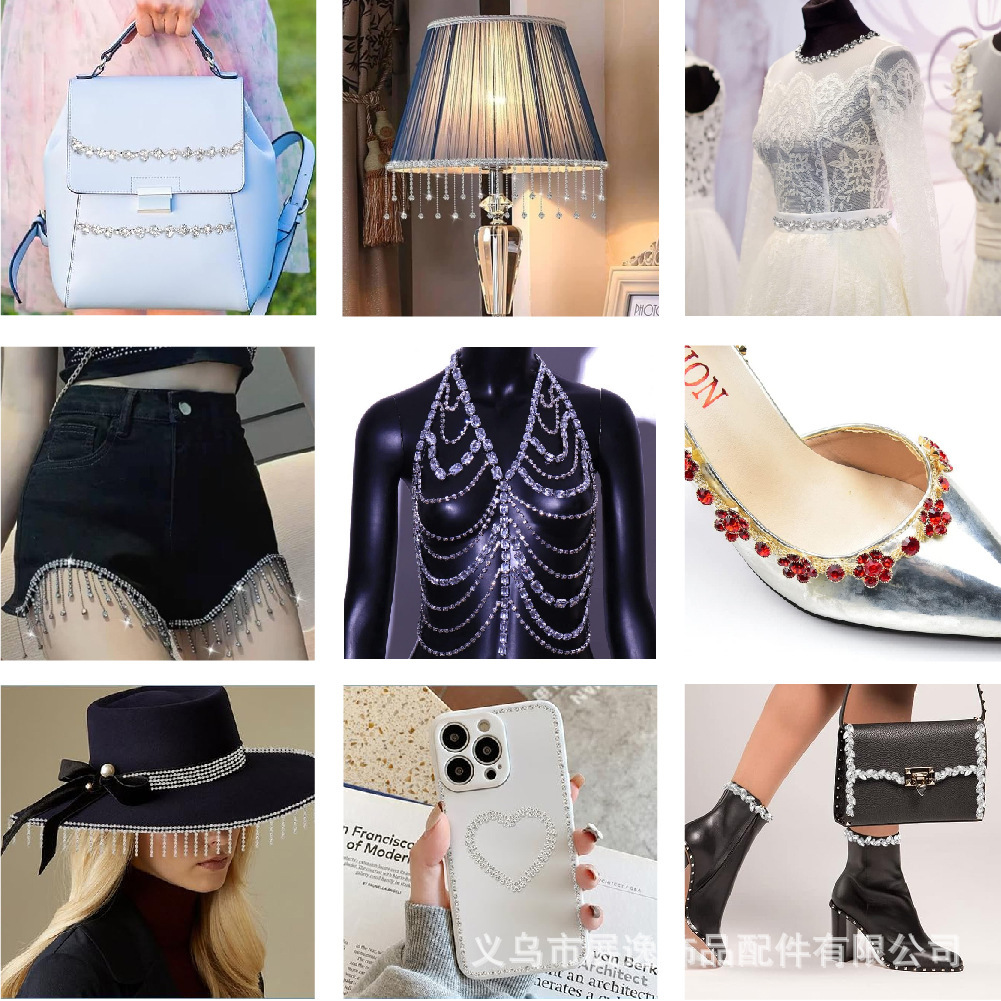 水钻链条手缝钻diy饰品爪链服装辅料钻饰花式码链钻链条配件批发详情15