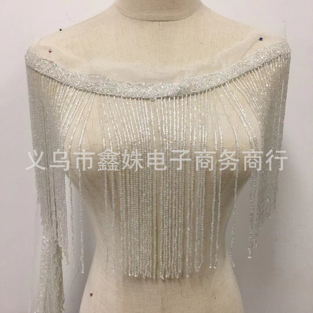 28cm fashionable tube beads, round beads, glass beads, tassels, fringed accessories, suitable for dance costumes pic 8