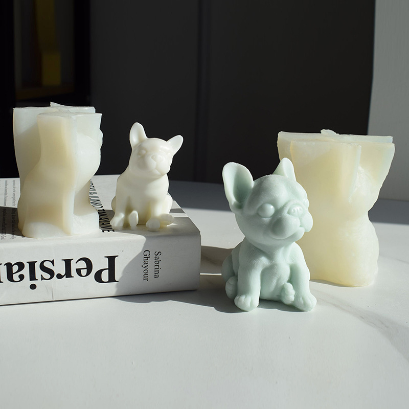 昕琪泰迪狗比熊犬柴犬香薰蜡烛硅胶模具diy动物小狗石膏滴胶摆件详情28