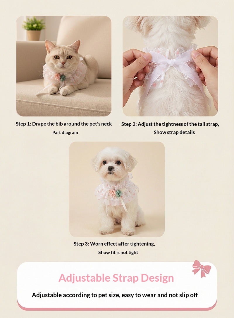 New pet supplies: Cat drool wipes, dog collars, exquisite wooden lace bibs, cute factory direct sales pic 18