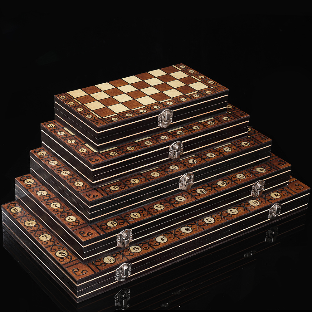 厂家直销木质磁性国际象棋3合1套装便携可折叠益智竞技桌游玩具详情3