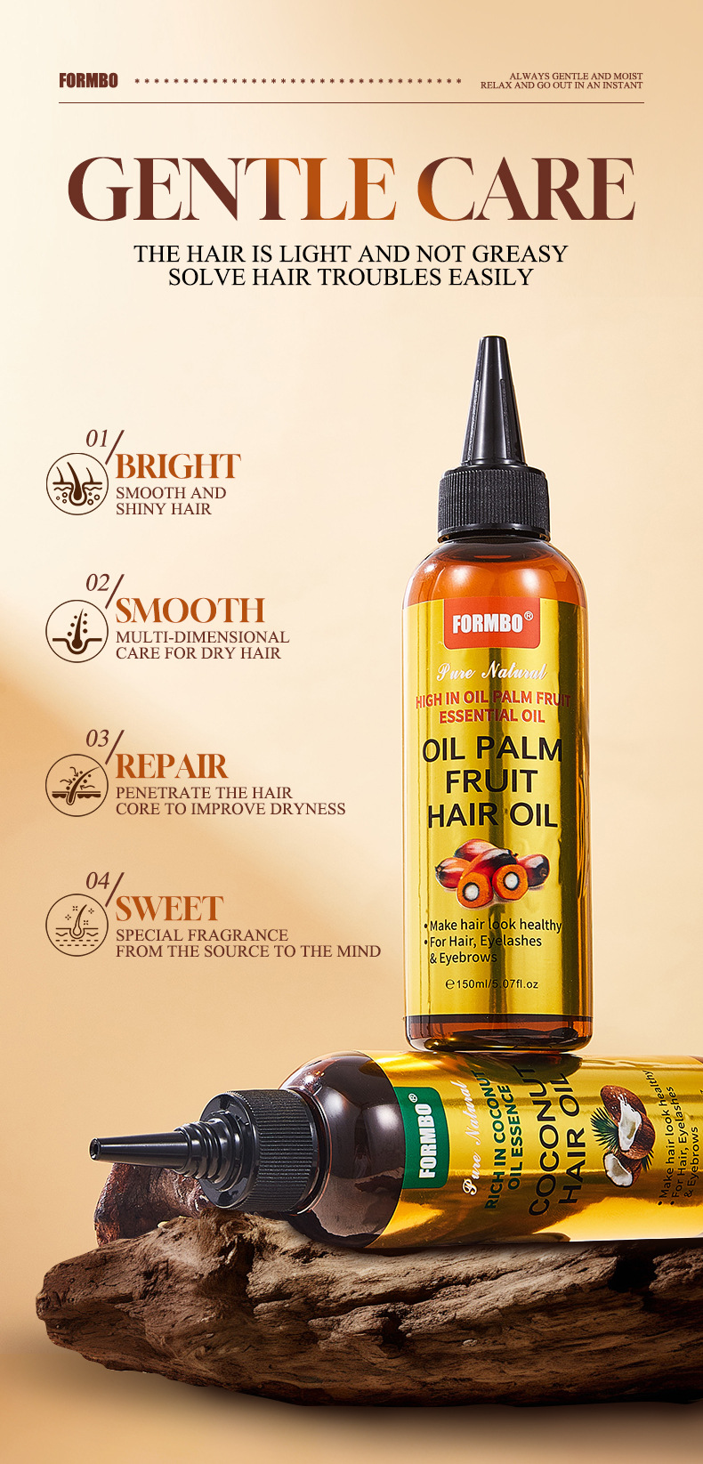 【 Cross-border Exclusive Supply 】FORMBO Hair Essential Oil Softens hair strands with luster and improves frizz. Wholesale of Hair essential oil pic 4