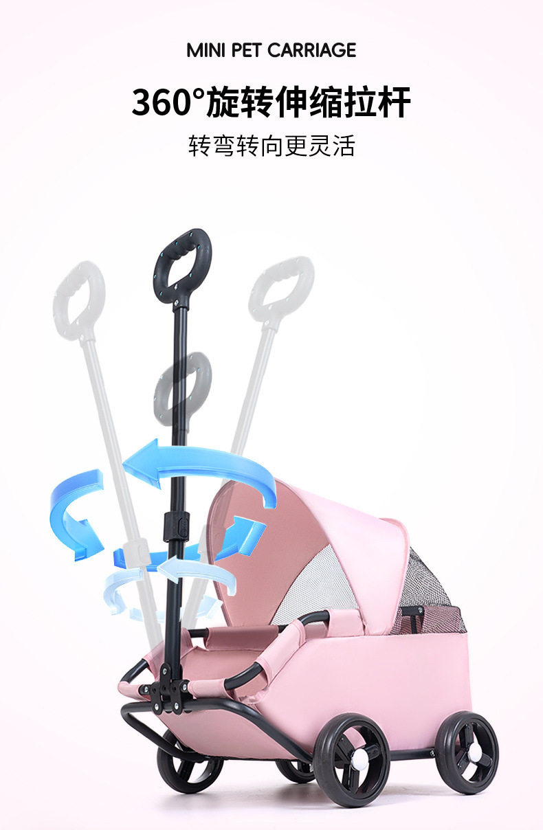 粉色购物车手拉车折叠便携爬楼拉车购物拉车小型轻便购物车详情8