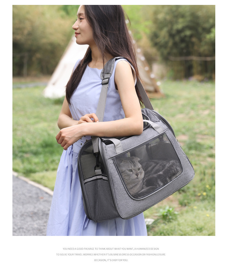 Bolsa para mascotas gran espacio caja de aviación portátil para mascotas al aire libre transpirable bolsa de gato portátil para salir mochila para mascotas pequeñas pic 43