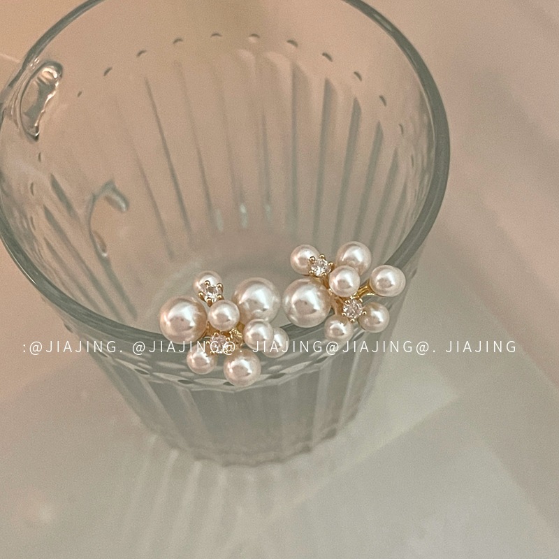 小众设计感珍珠耳环锆石轻奢风高级感925银针韩版春夏新款个性女~详情15