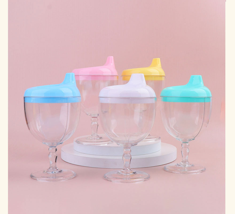 儿童高脚杯学饮杯牛奶杯防摔宝宝喝水直饮果汁鸭嘴酒杯式奶瓶详情5