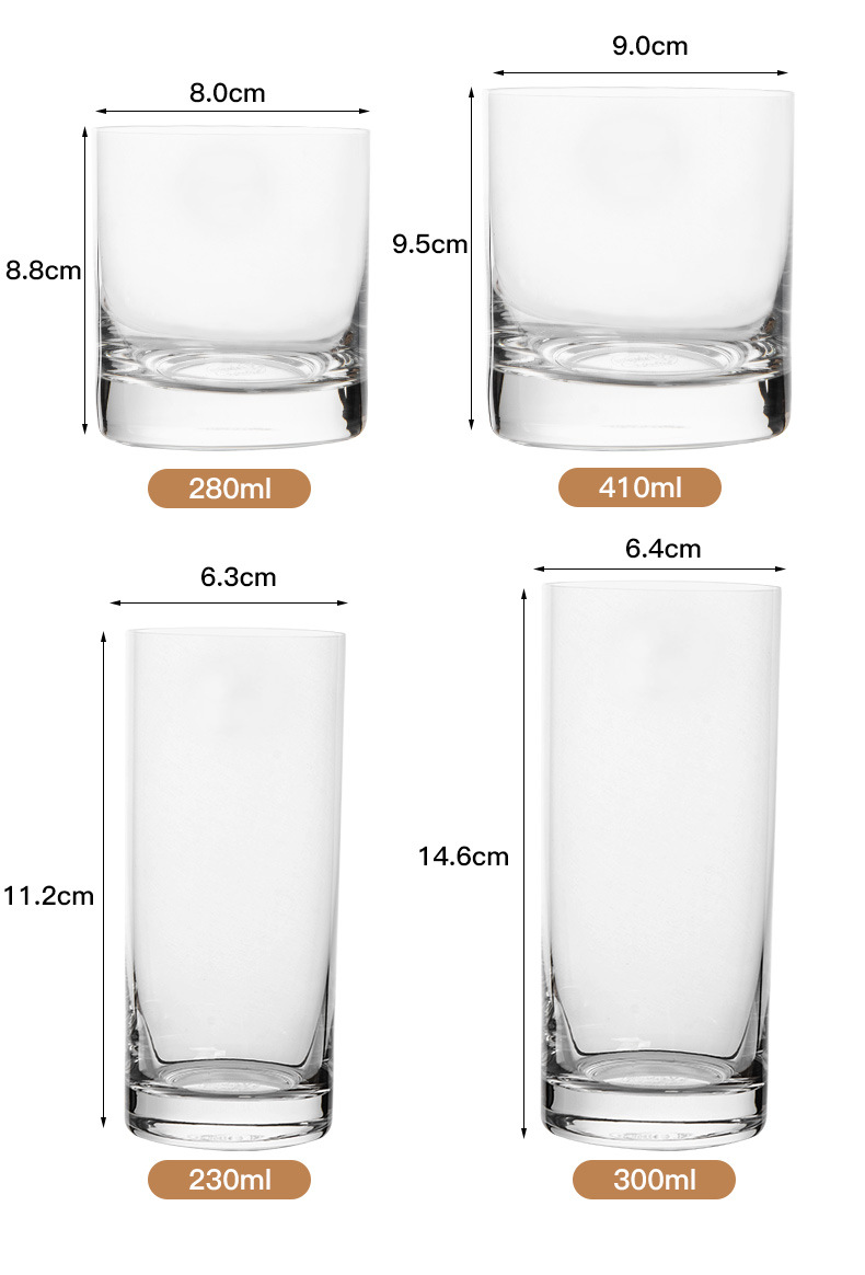 Czech imported lead-free crystal glass cups, household water cups, milk cups, beverage cups, juice cups, hotel cups wholesale pic 13