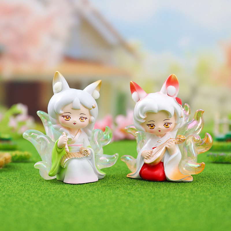 ins少女心九尾雅集网红手办青丘狐狸潮玩盲盒女生公仔小礼物批发详情18