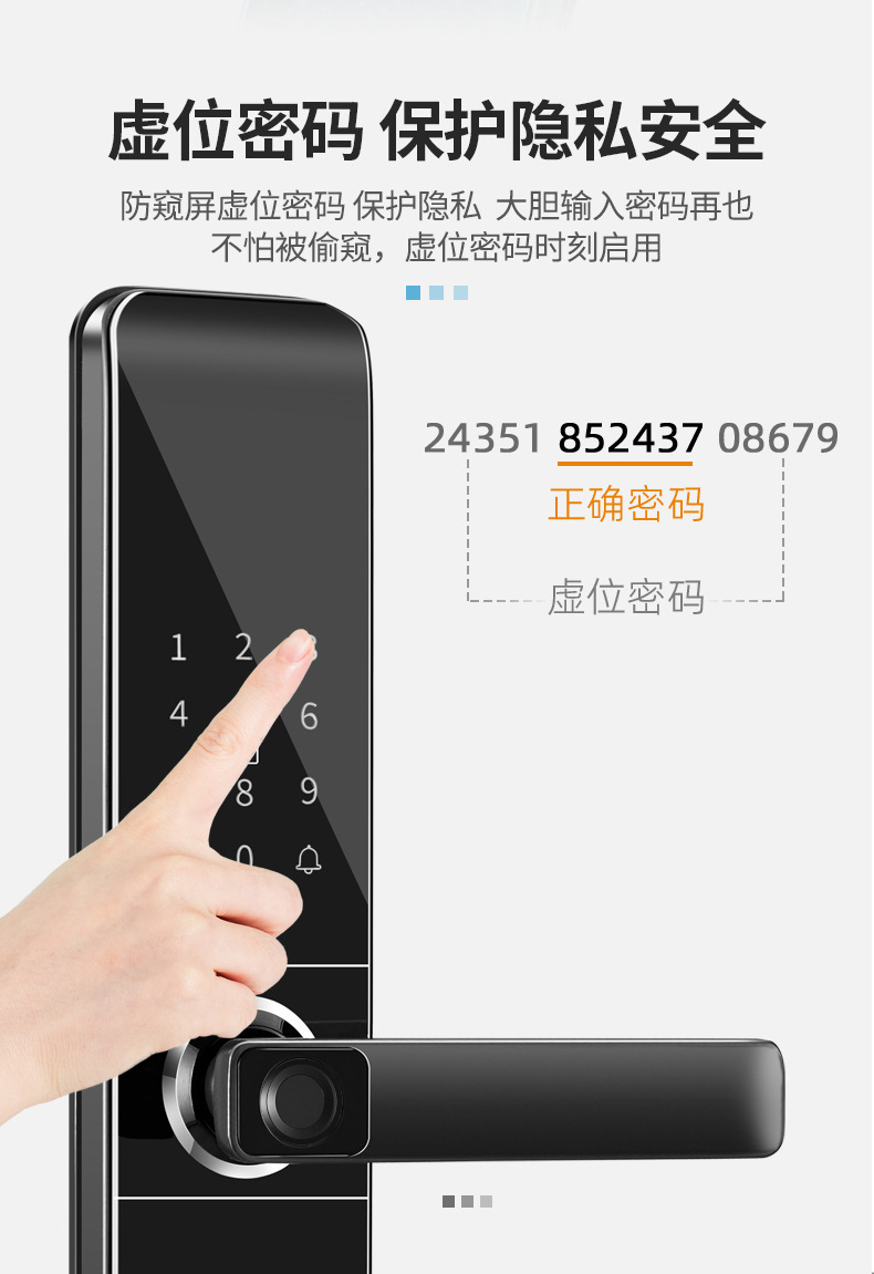 一握开指纹锁c级芯锁厂家新款防盗门门锁电子锁智能锁 通通涂鸦锁详情2