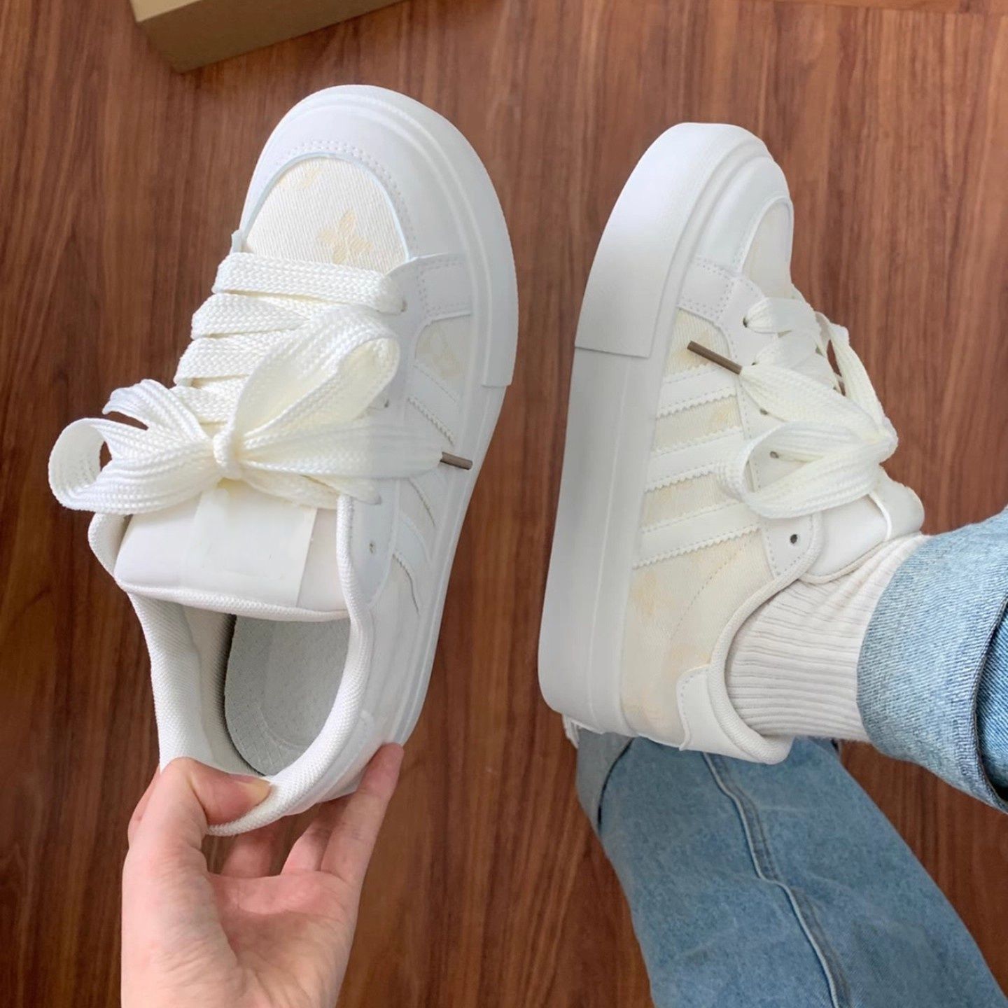 韩版百搭小香风板鞋女2025春秋新款帆布鞋原创休闲运动鞋小白鞋子详情14