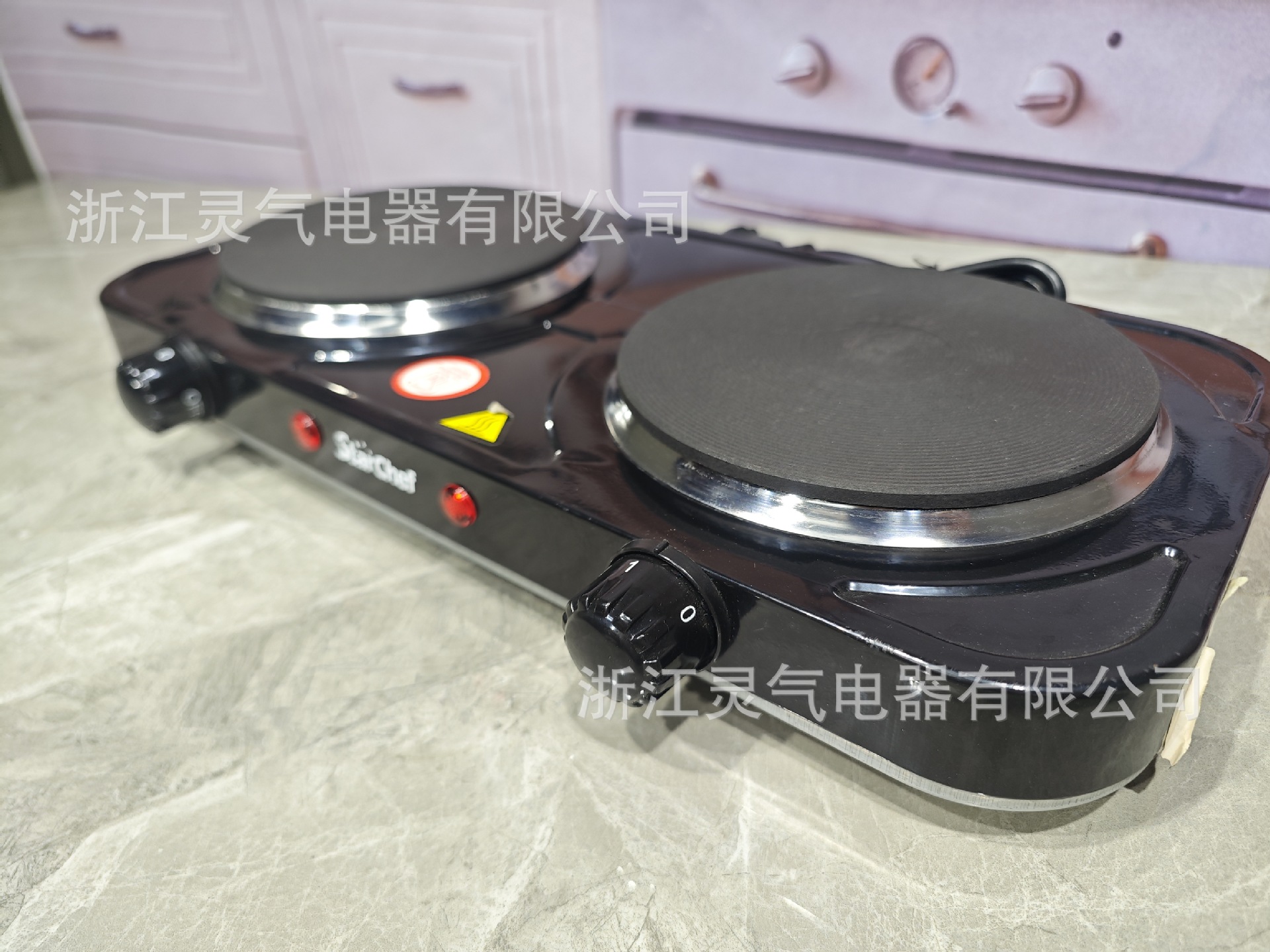 REKI 跨境 ELECTRIC STOVE 2000 w 野餐户外便携式双灶盘式电热炉详情5
