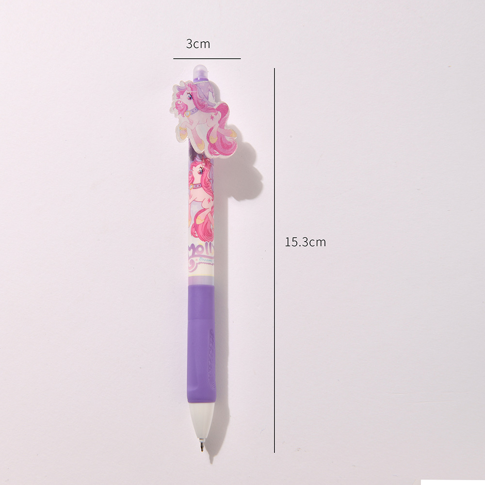 Chenxi is really good at erasing unicorns. Press and erase gel pen. Anime soft grip, crystal blue, high appearance level. Practice pen ST. Smooth tip, smooth writing, no marks, erasable pic 5