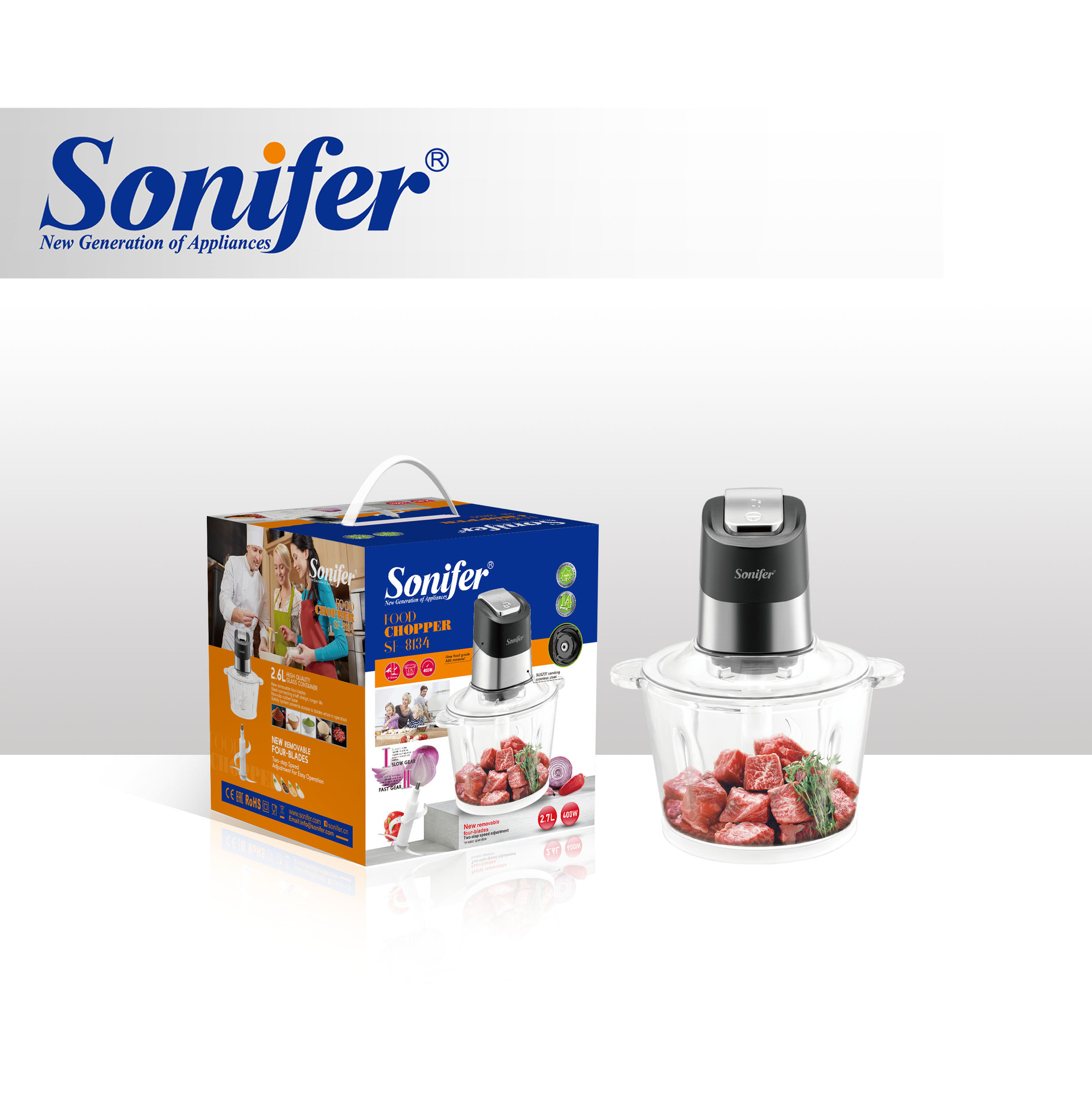 Sonifer SF-8134 跨境家用厨房多功能搅拌棒 料理机 chopper详情3