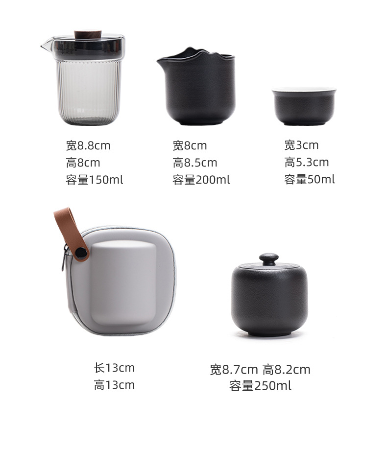 Travel tea set, Quick Guest cup, portable outdoor travel ceramic tea cup, one pot with three cups, festival souvenir pic 17