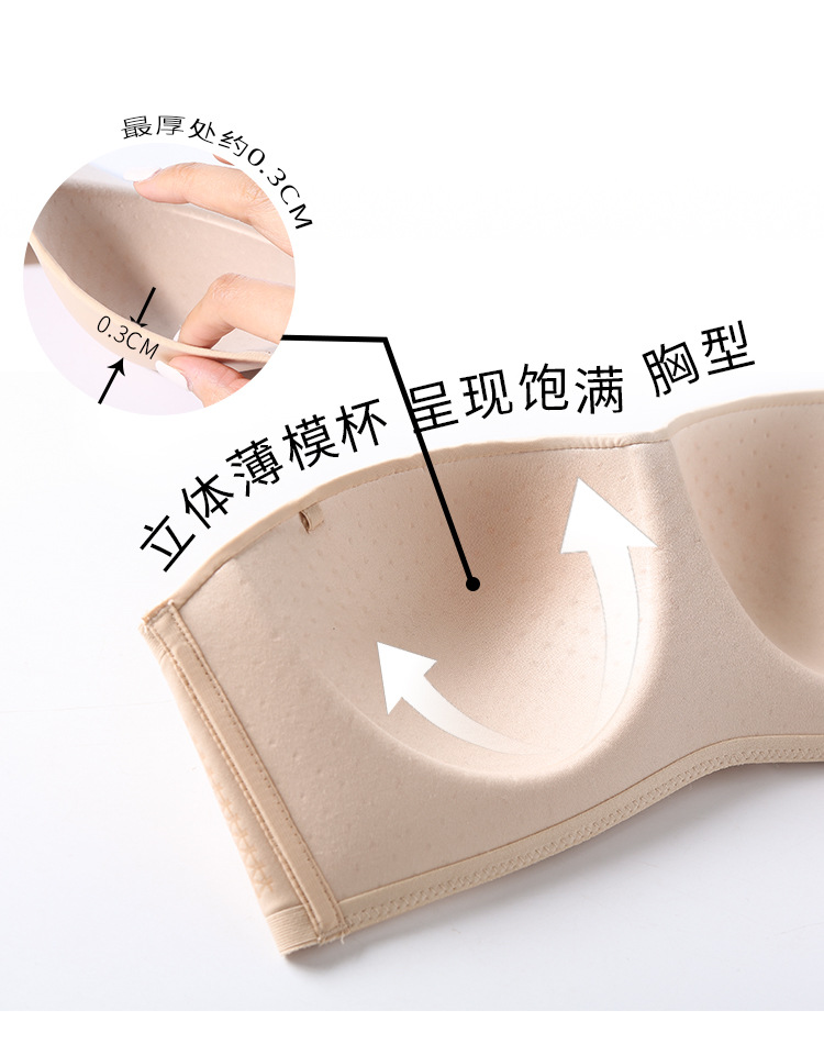 Strapless shaping underwear for women, anti-slip side retraction, small chest retraction, seamless, strapless, and sexy bra cover without steel rings pic 3