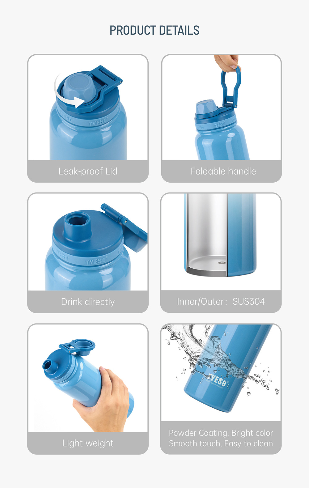 TYESO泰硕新款304户外运动保温杯大容量提手冰霸随行杯跨境详情5