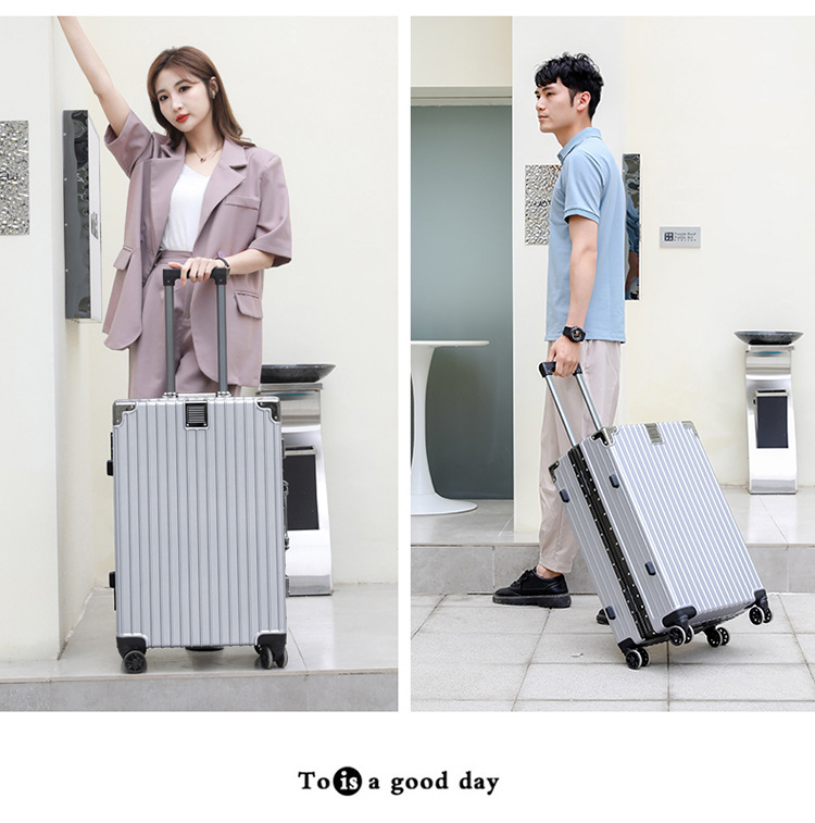旅行箱男学生大容量铝框密码箱女行李箱结实耐用加厚拉杆箱万向轮详情24