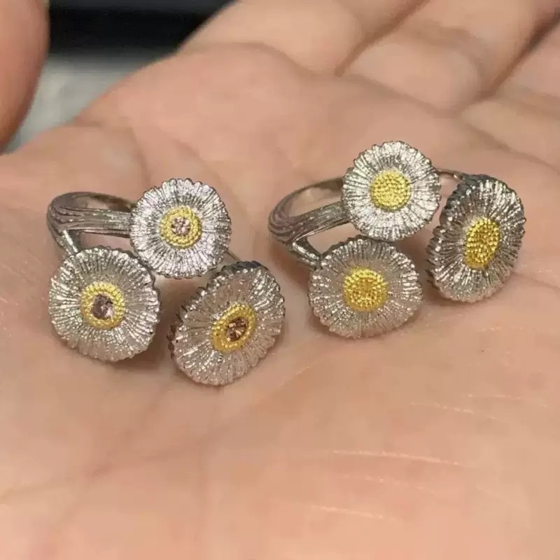 fever同款银色小花戒指女小众设计轻奢高级感雏菊新款夏季韩国ins详情4