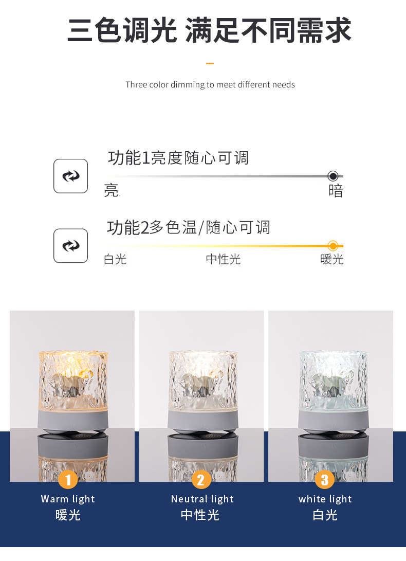 网红款水波纹氛围灯小夜灯创意女生礼物床头卧室火焰极光动态台灯详情5