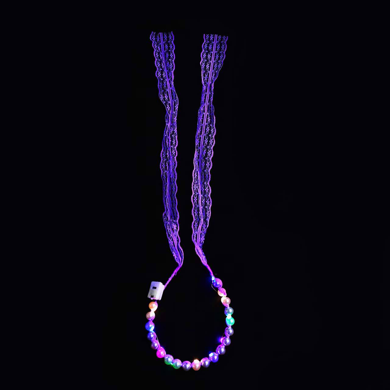 网红仙气发光发箍发带一体系带女绑发蕾丝带珍珠头饰夜市地摊热卖详情3