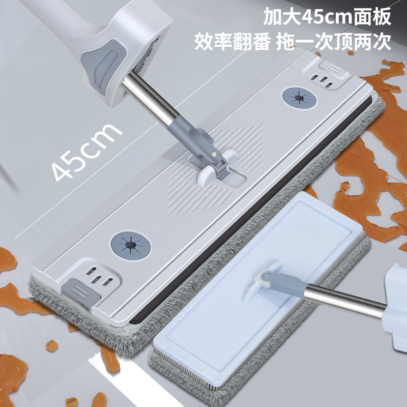 大号免手洗刮刮平板拖把拖布家用旋转拖把桶墩布扫把详情11