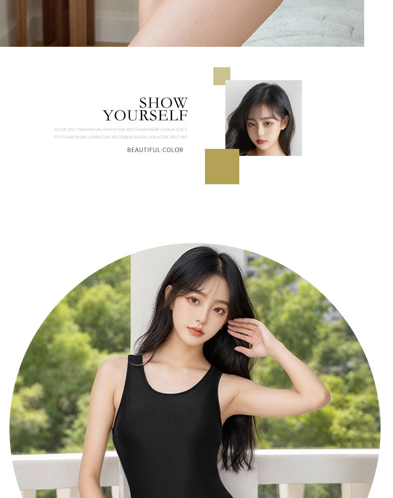 The 2025 new one-piece swimsuit hides the flesh and makes one look slimmer. The chest gathers a sense of sophistication. Backless one-piece triangular swimsuit for women -125127 pic 15