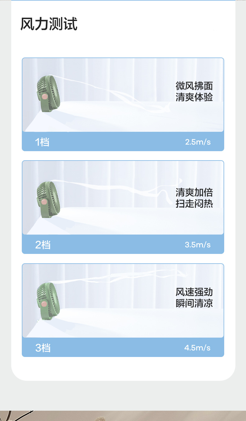 F05网红台扇便携式小型宿舍超静音电扇随身手持办公桌迷你跨境详情6