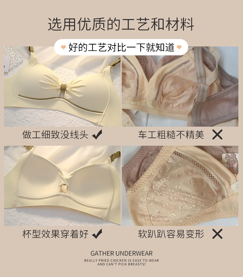 T跨境热销夏季无痕内衣小胸聚拢薄款文胸防下垂美背无钢圈软内衣详情7