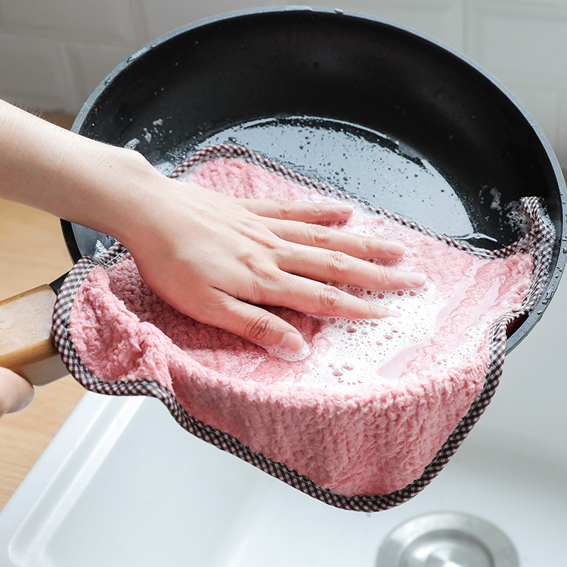 不掉毛吸水擦手巾素色洗碗布创意家居生活日用品厨房用品详情3