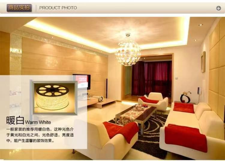 5050LED light strip, 220V outdoor waterproof, IP65, lighting project, home decoration lighting, decorative atmosphere, colored light strip pic 23