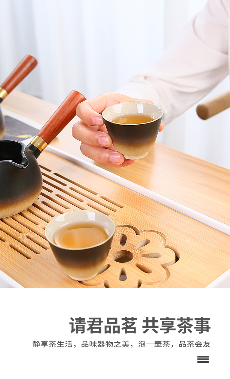 Travel portable black ceramic kung Fu tea set, Japanese teapot and tea cup gift, company opening souvenir pic 19