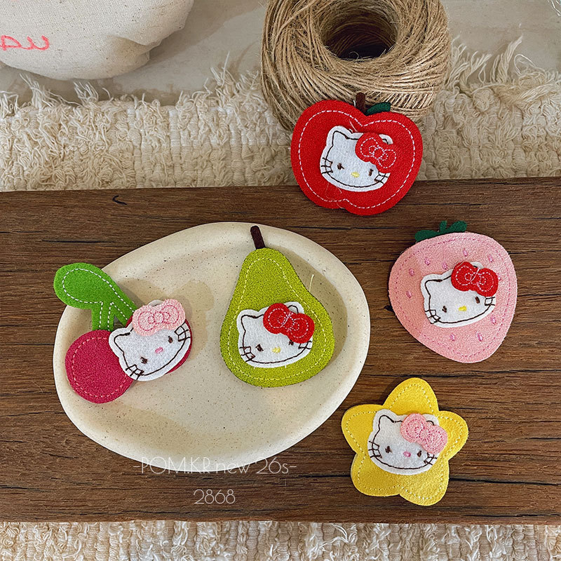Hello Kitty水果造型布贴绣花标DIY刺绣补丁烫布贴小熊贴布手工装饰材料详情2