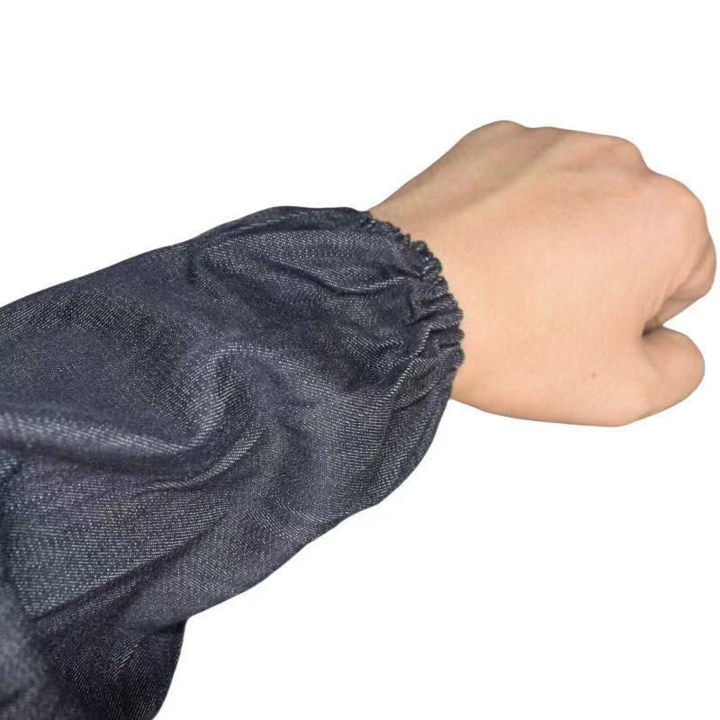 Denim sleeves, flat mouth, elastic, long canvas dust-proof sleeves, thickened welded, stain-resistant, durable and hardworking protective sleeves pic 7