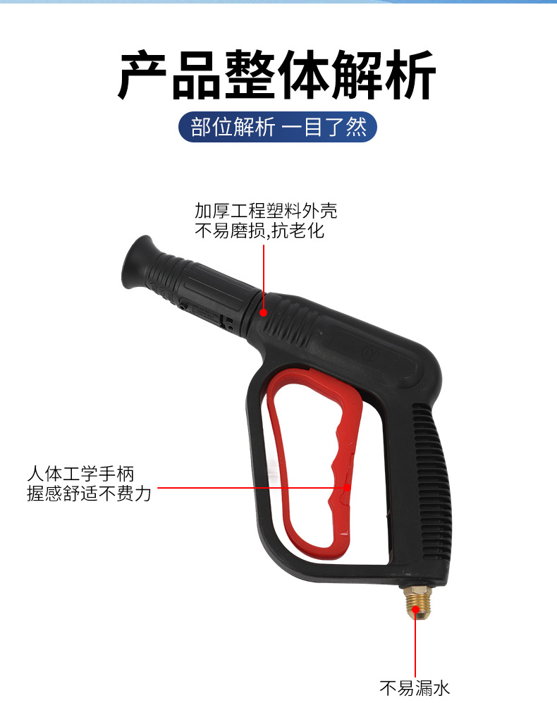 扇形喷水枪跨境批发鸭嘴水枪头家用手提式洗车高压机枪头快接枪详情4