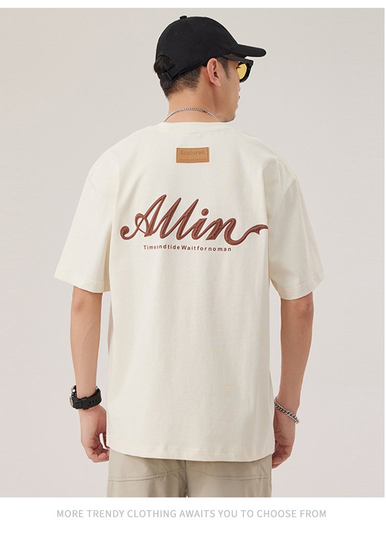 The 2025 summer new half-sleeved T-shirt for men is a trendy and versatile short-sleeved American retro printed loose round-neck T-shirt pic 68