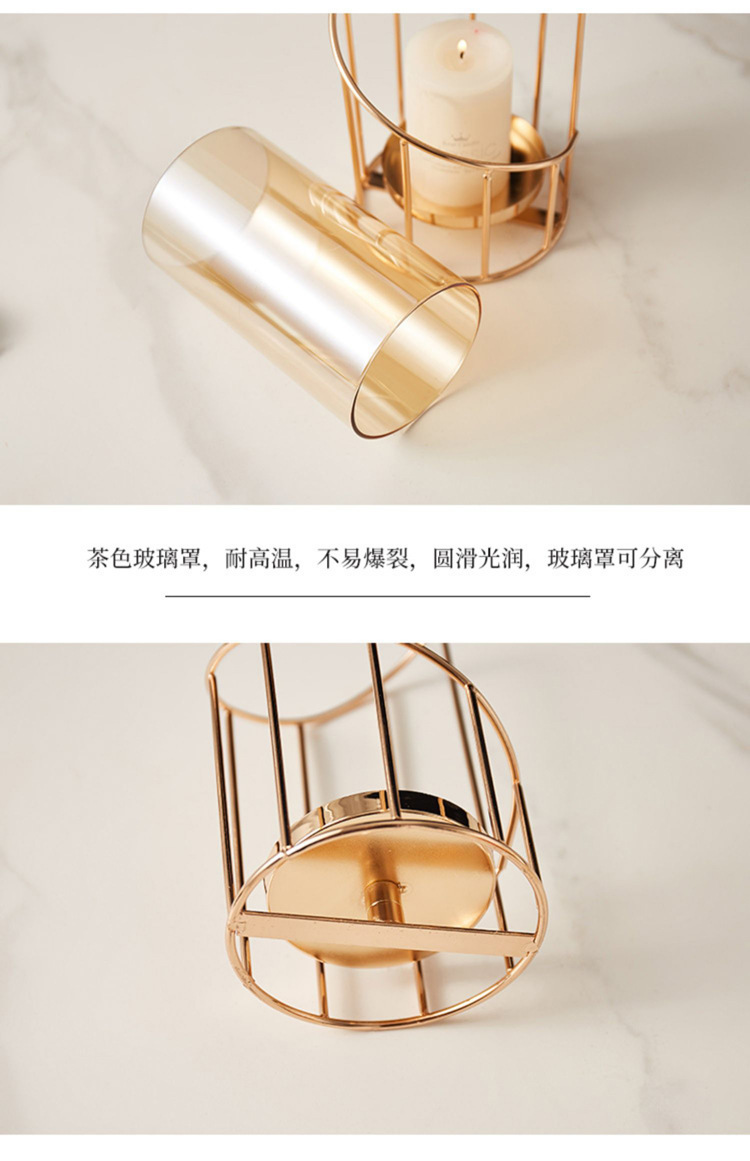 北欧浪漫烛台摆件客厅餐桌欧式高档铁艺蜡烛台座烛光晚餐道具装饰详情10