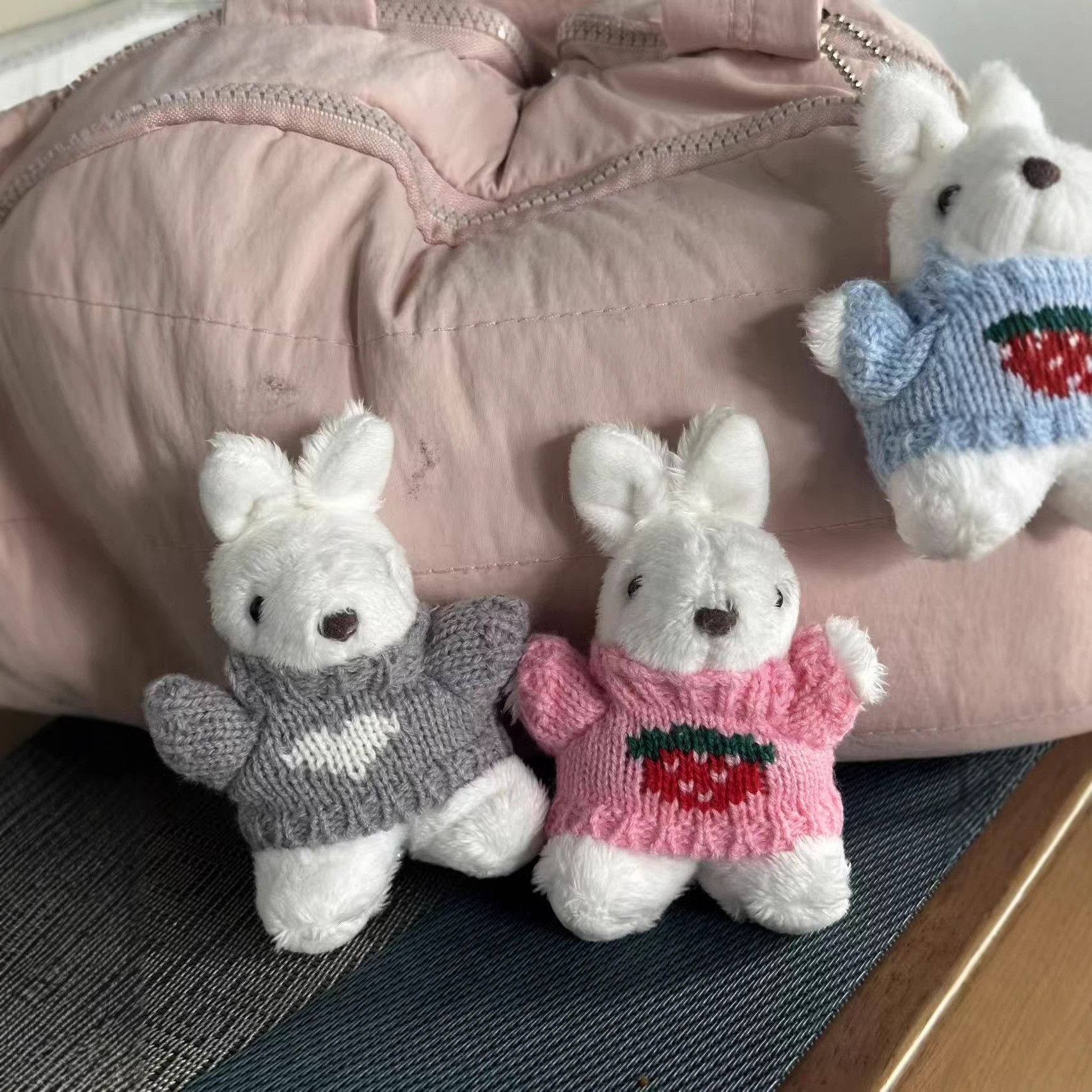 Creative dolls wearing sweaters, little rabbits, plush dolls, pendants, cute rabbit dolls, keychains, toy bags, pendants pic 12